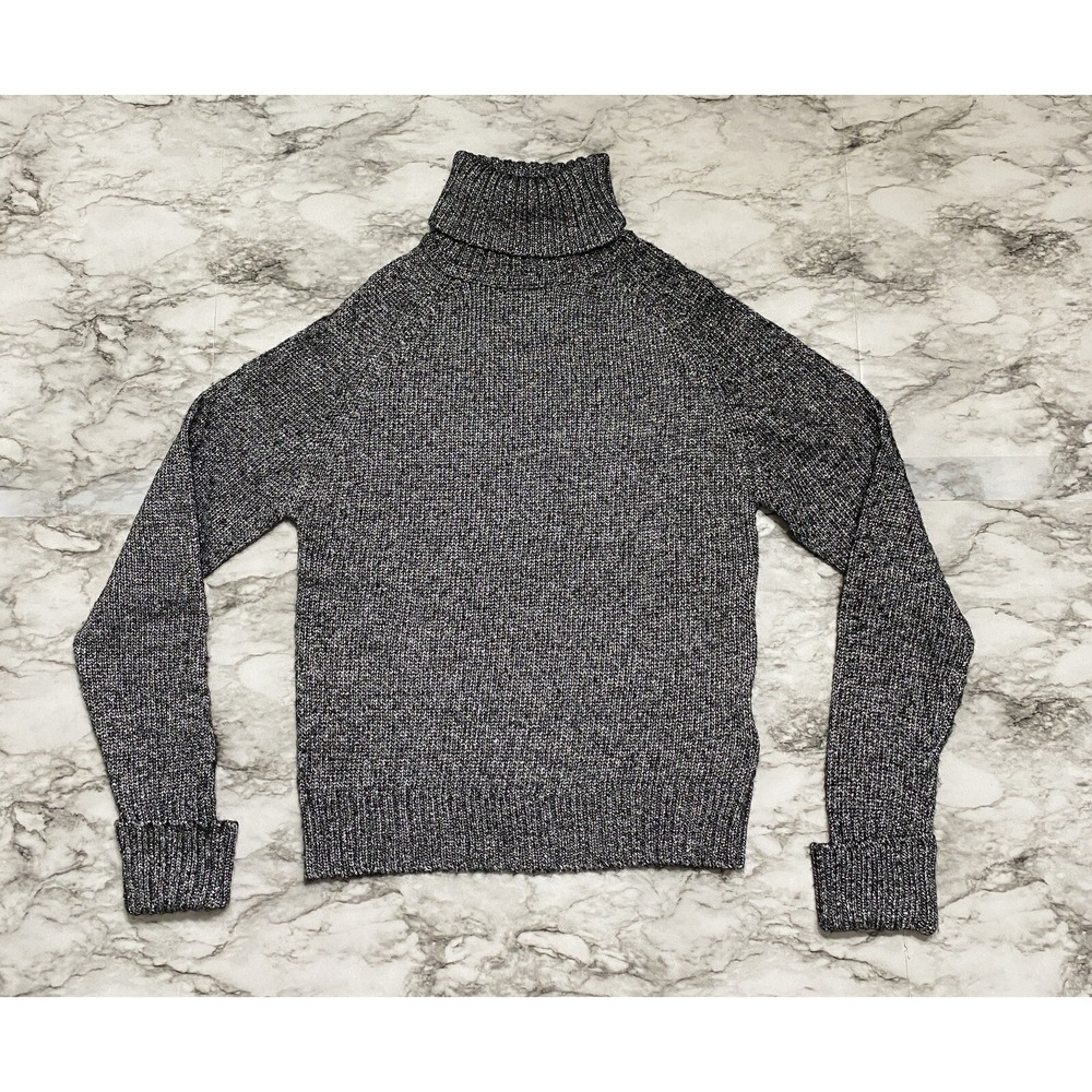 by ANTHROPOLOGIE‎ Women's Sweater XS Turtle Neck Pullover Long Sleeve Metallic